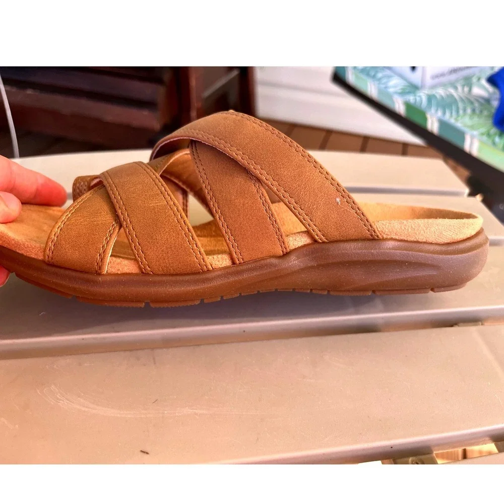 Easy Spirit Westly3 Womens 5.5 M Brown Toe Loop Slide Sandals New in Box